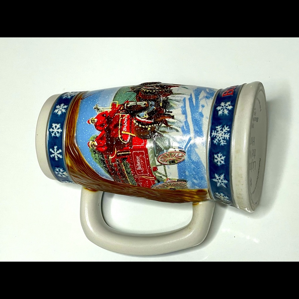1995 Budweiser Holiday Stein Lighting the Way Home VTG Empty Stein Clydesdales
